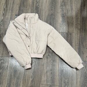 Elegant Cream Puffer Jacket